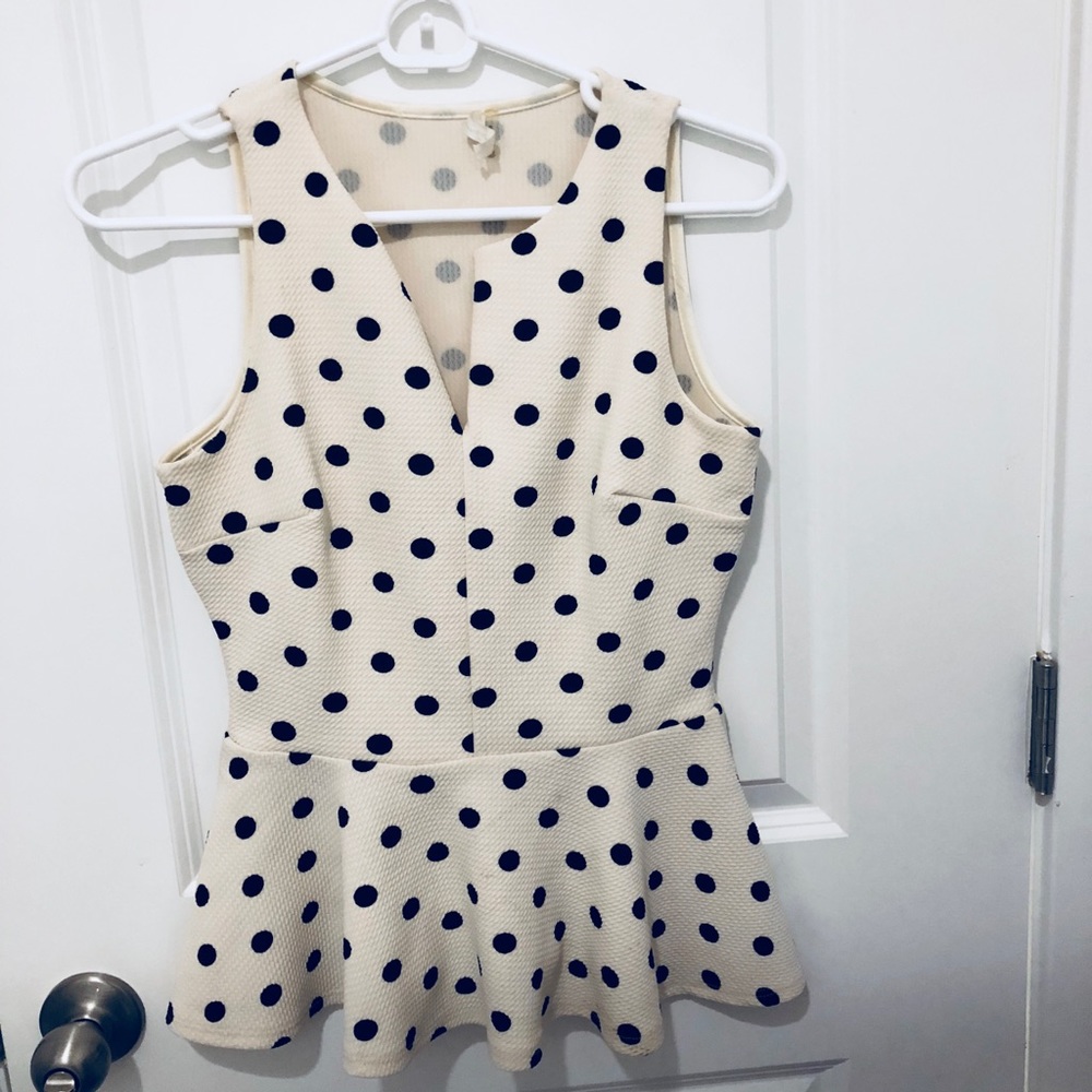 Polka dot peplum top